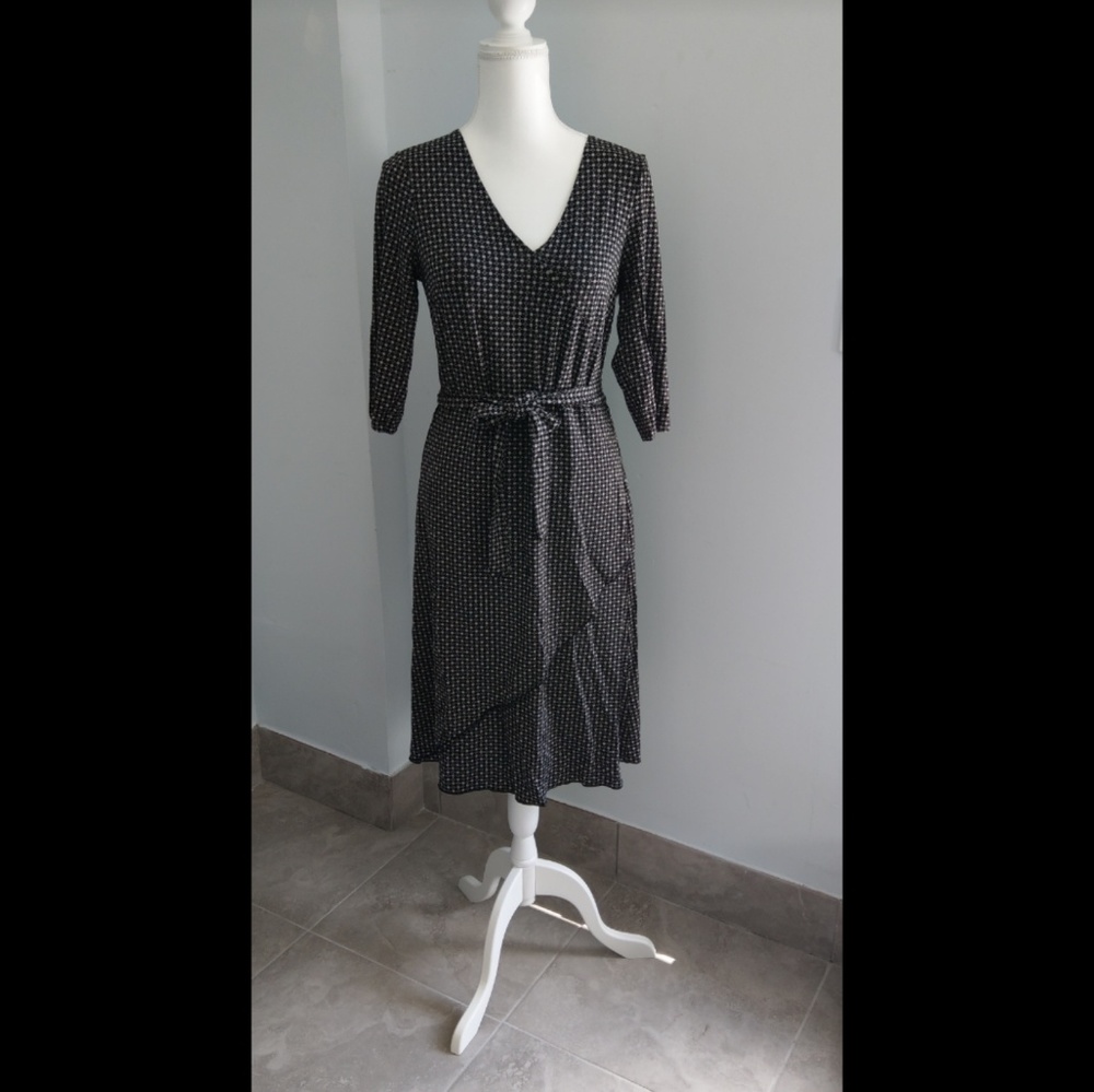 3/4 sleeve Faux Wrap Dress